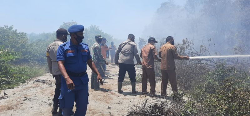 Kebun Sawit Warga Terbakar, Pemadaman Masih Berlangsung