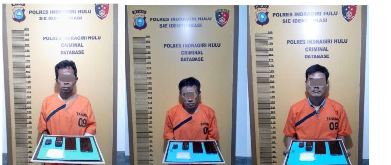 Tiga Kurir Narkoba Asal Pekanbaru dan Bengkalis Ditangkap di Inhu