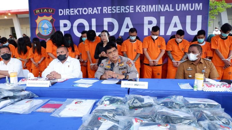 Polda Riau Bongkar Praktek Judi Online, 59 Tersangka Diamankan