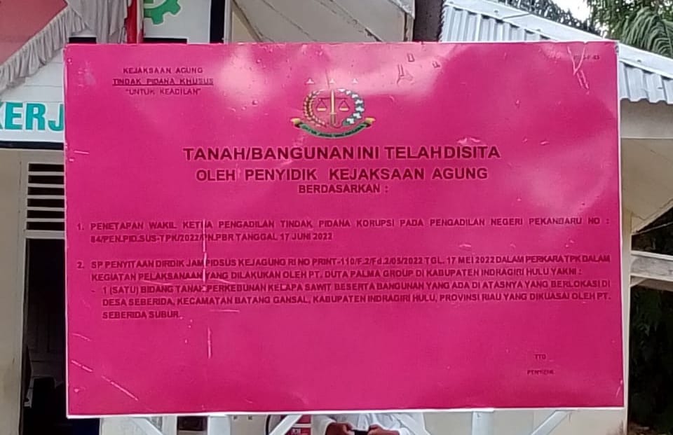 Kejagung Sita Aset PT Duta Palma Group, Dititip ke PTPN V