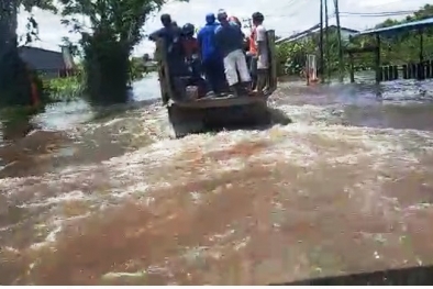 Melawi Banjir, Sawit Tak Bisa Diangkut