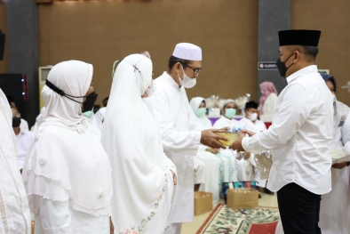 Dilepas dengan Tepung Tawar, JCH PTPN V Didoakan Jadi Haji Mabrur