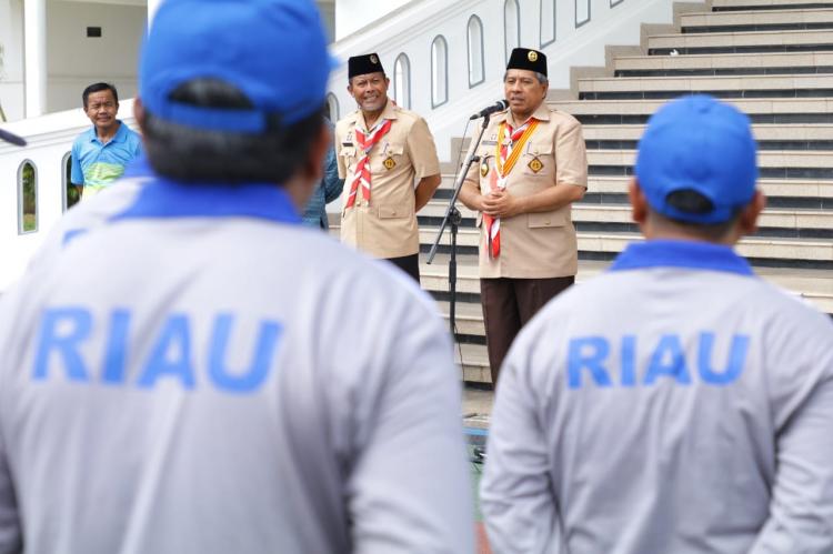 Bupati Siak Lepas 58 Kontingen PENAS XVI KTNA Menuju Kota Padang