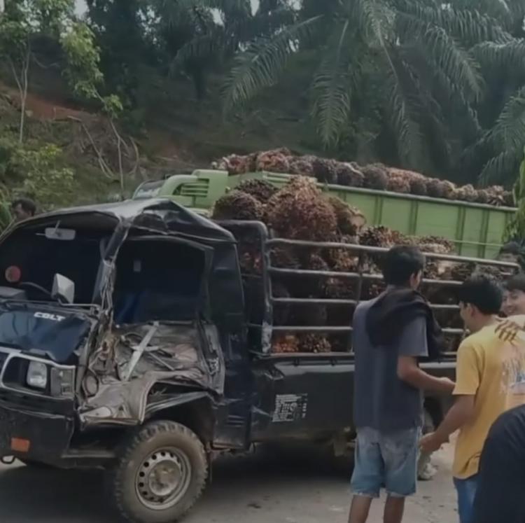 Tiga Truk Sawit Ringsek Saat Antre di PKS PT BSL II, ini yang Terjadi