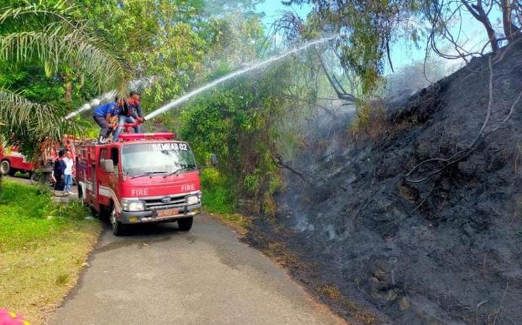 Lahan Kebun Sawit yang Terbakar di Sungai Serut Bikin Kesehatan Warga Terganggu 