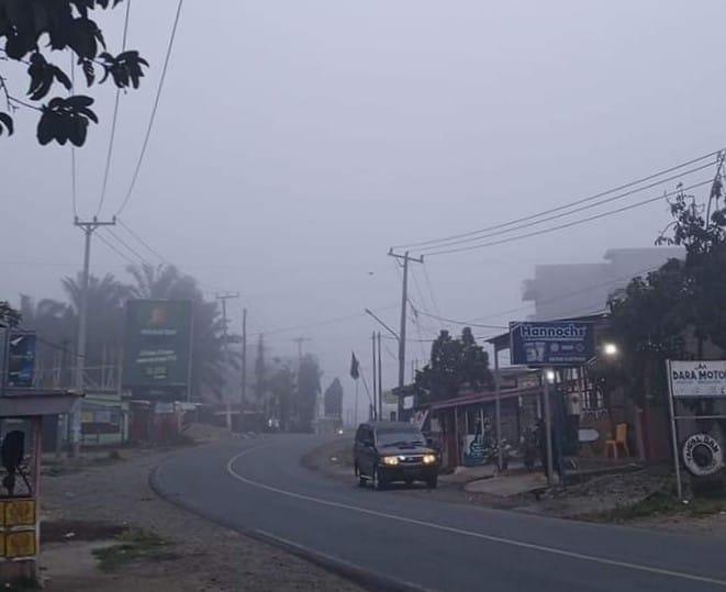 Asap Karhutla Ganggu Aktivitas Sopir di Puteri Hijau 