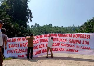 Petani Sawit Blokir Akses Jalan Menuju Pabrik CPO di Bengkulu