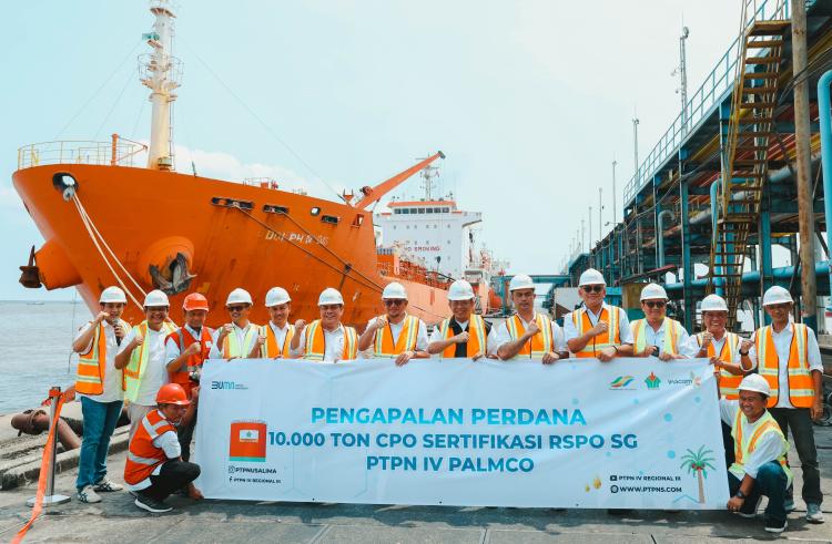 PTPN IV Regional III Kapalkan 10.000 Ton CPO Bersertifikasi RSPO SG ke Eropa