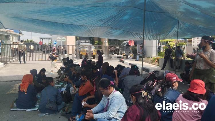 Tiga Bulan Tidak Menerima Gaji, Ratusan Buruh Perkebunan Kelapa Sawit Geruduk BRI Pekanbaru
