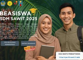 Pendaftaran Beasiswa SDM Sawit 2025 Dibuka, Buruan Siapkan Persyaratannya