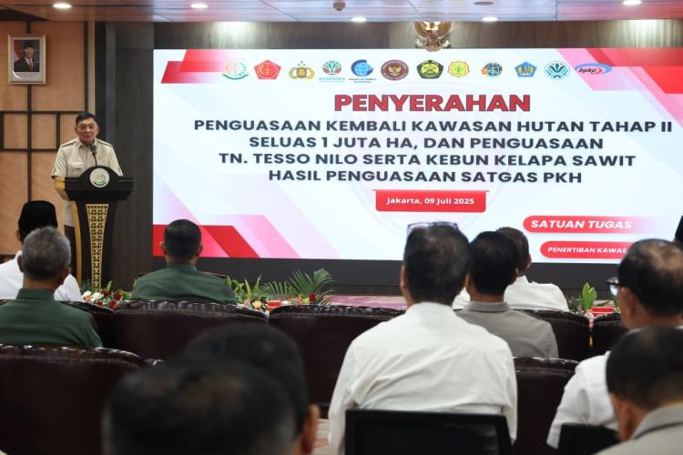 Menhan RI Saksikan Penyerahan TNTN dan Kebun Sawit Hasil Penguasaan Satgas PKH