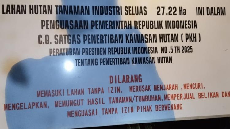 Satgas PKH Segel Kebun Sawit Ilegal dalam Konsesi Dua Perusahaan HTI di Kubu Raya