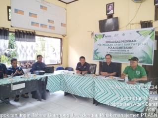 Kebun Gagal, Poktan Ingin Tabina Gampong Jawi Sepakat Bermitra dengan PT ASN