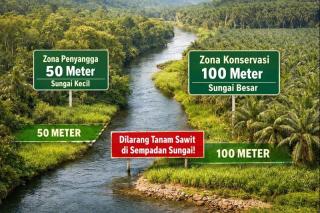Sawit Tak Boleh Serobot Sungai, Ini Batas Tanam Aman dari ISPO!