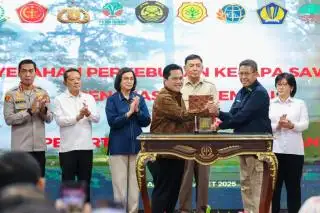 438 Ribu Ha Lahan Sawit Ratusan PBS Sitaan Satgas PKH Diserahkan ke PT Agrinas