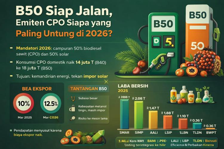 B50 Siap Jalan, Emiten CPO Siapa yang Paling Untung? Ini Analisis Lengkap 2026