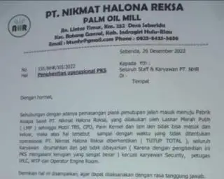 Akibat Konflik Internal, Ratusan Karyawan Pabrik Sawit Dirumahkan Tanpa Gaji