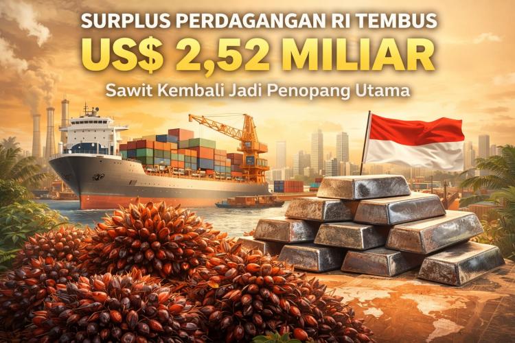 Surplus Perdagangan RI Tembus US$ 2,52 Miliar, Sawit Kembali Jadi Penopang Utama