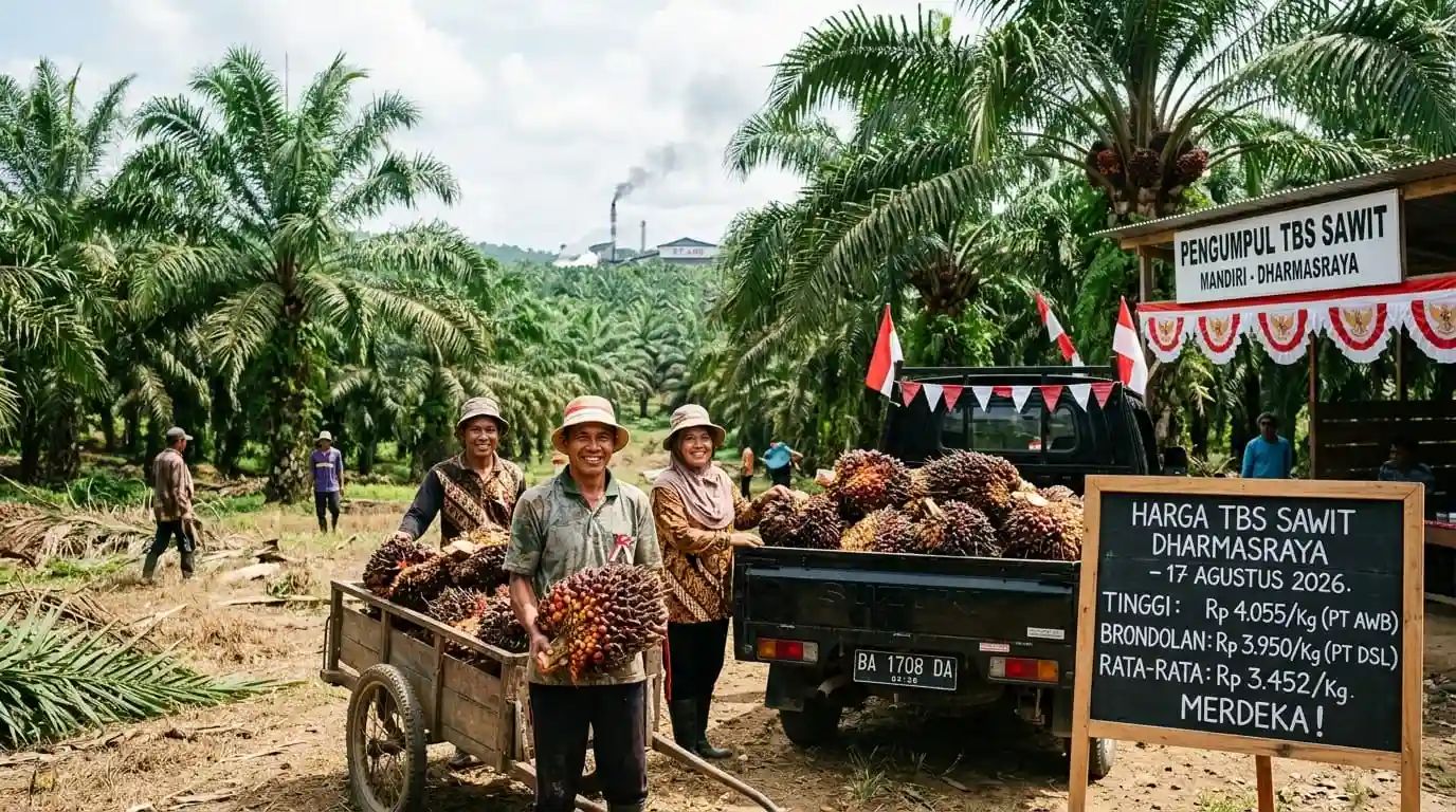 Harga TBS Sawit Dharmasraya 17 Agustus 2026 Tembus Rp4.055/Kg, Ini Daftar Lengkapnya